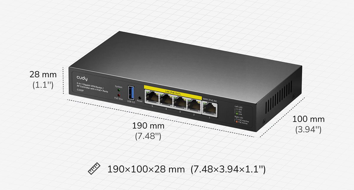 Compact metal casing designed for desktop or wall-mounting