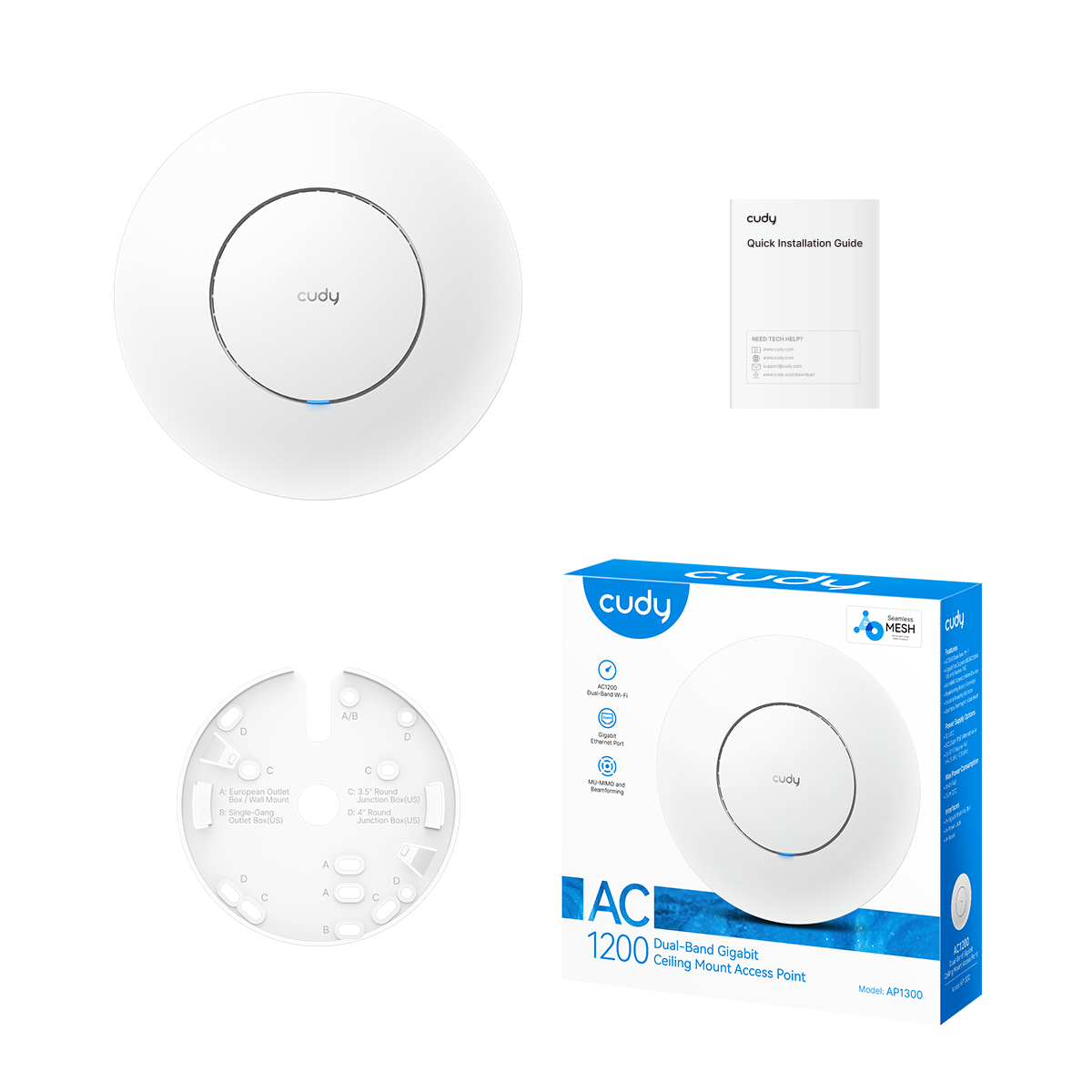 AC1200 Çift Bantlı Gigabit Wi-Fi Erişim Noktası, AP1300 2.0