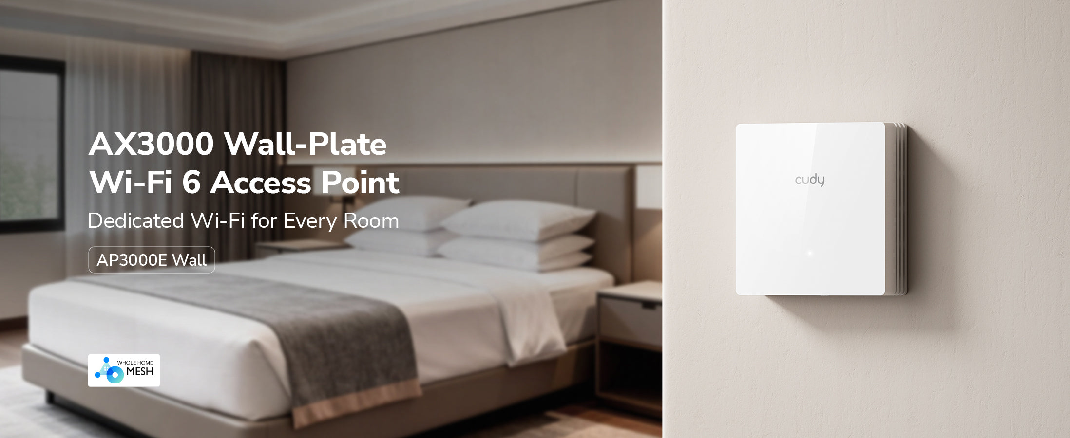 AX3000 86mm Wall-Plate Wi-Fi 6 Access Point, AP3000E Wall 1.0 – Cudy