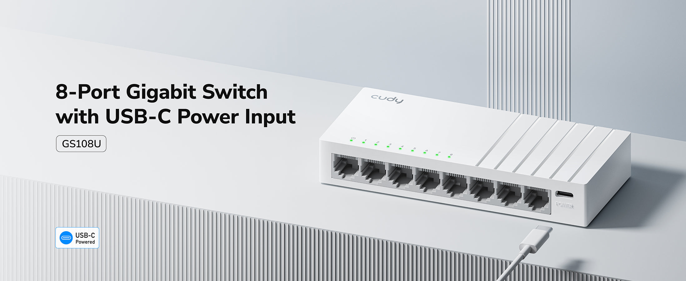 8-Port Gigabit Switch with USB-C Power Input, GS108U 2.0 – Cudy