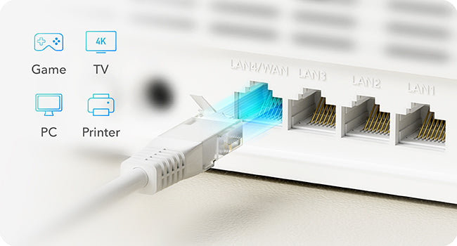 4 יציאות Ethernet