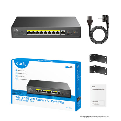 נתב VPN/בקר AP רב-ג'יגה-ביט 2 ב-1 עם 8 יציאות PoE+, C500P 1.0