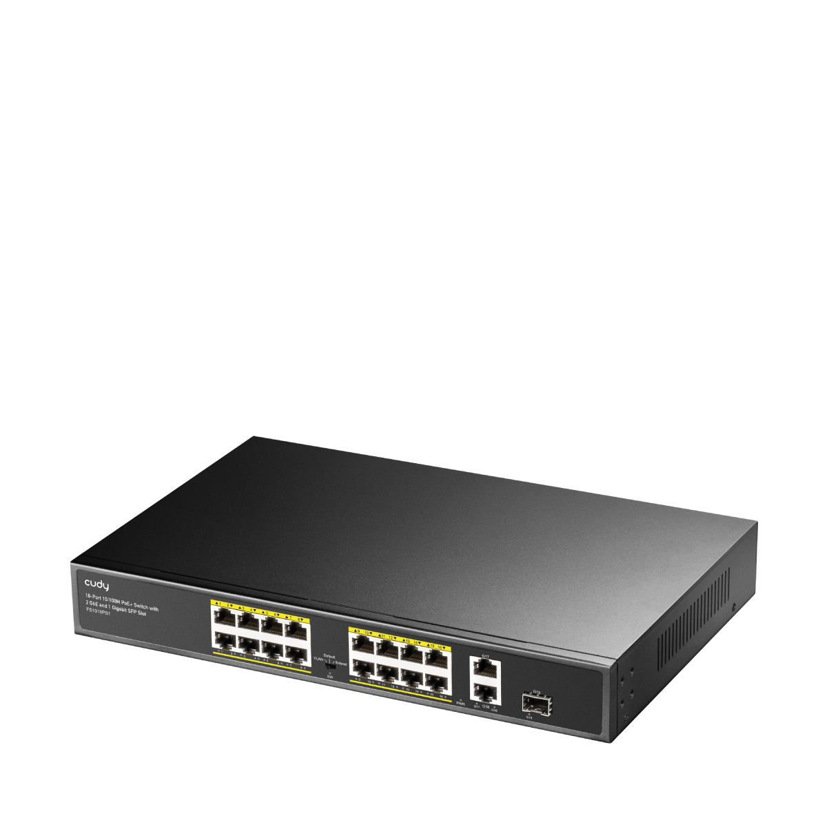 16-FE PoE-Switch mit 2 Uplink-GbE und 1 Uplink-SFP, FS1018PS1 3.0 – Cudy