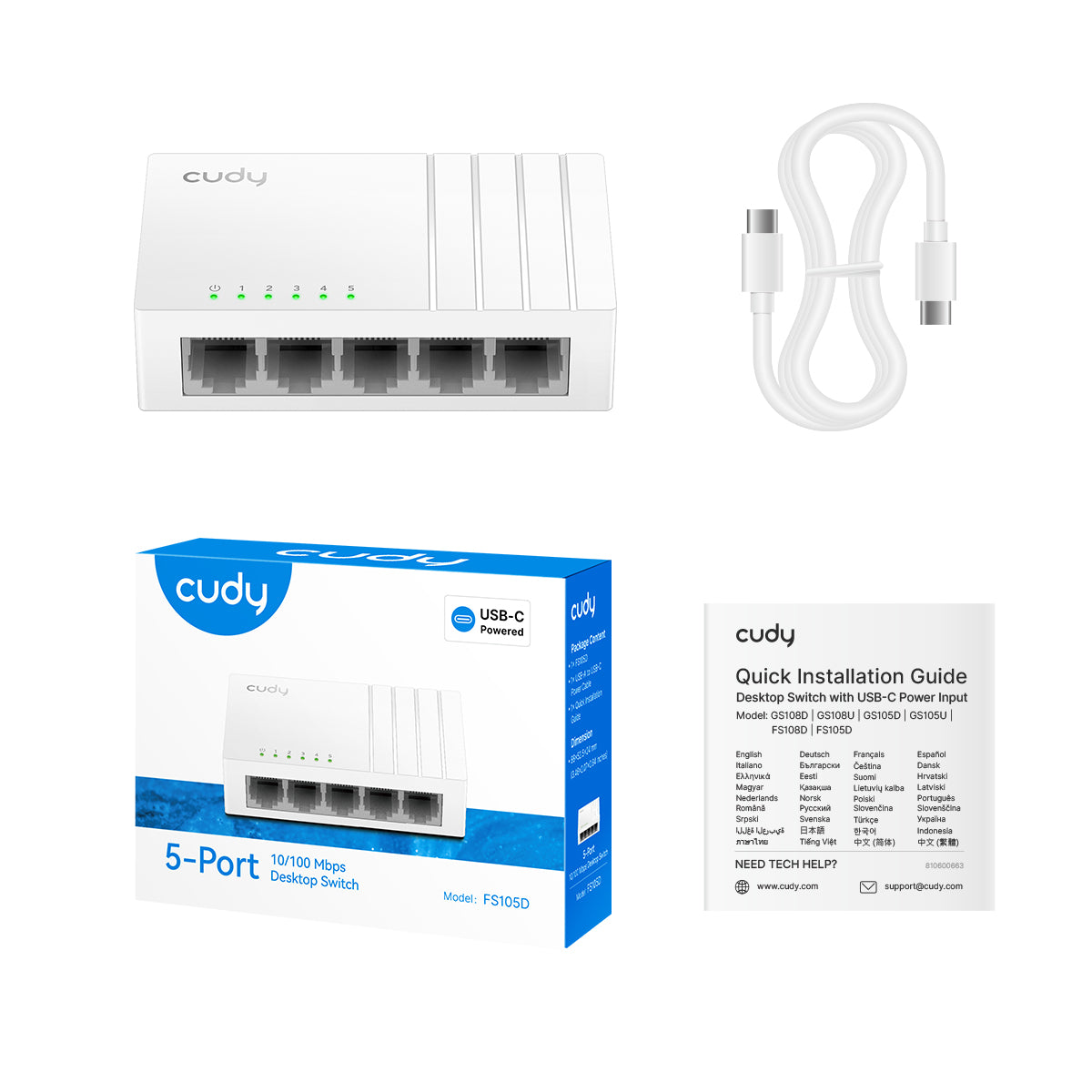5-Port 10/100 Mbps Desktop Switch, FS105D 5.0