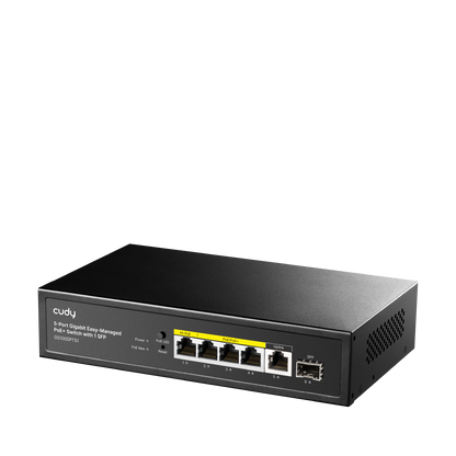 5-Port Gigabit Easy-Managed PoE+ Switch with 1 SFP, GS1005PTS1 5.0