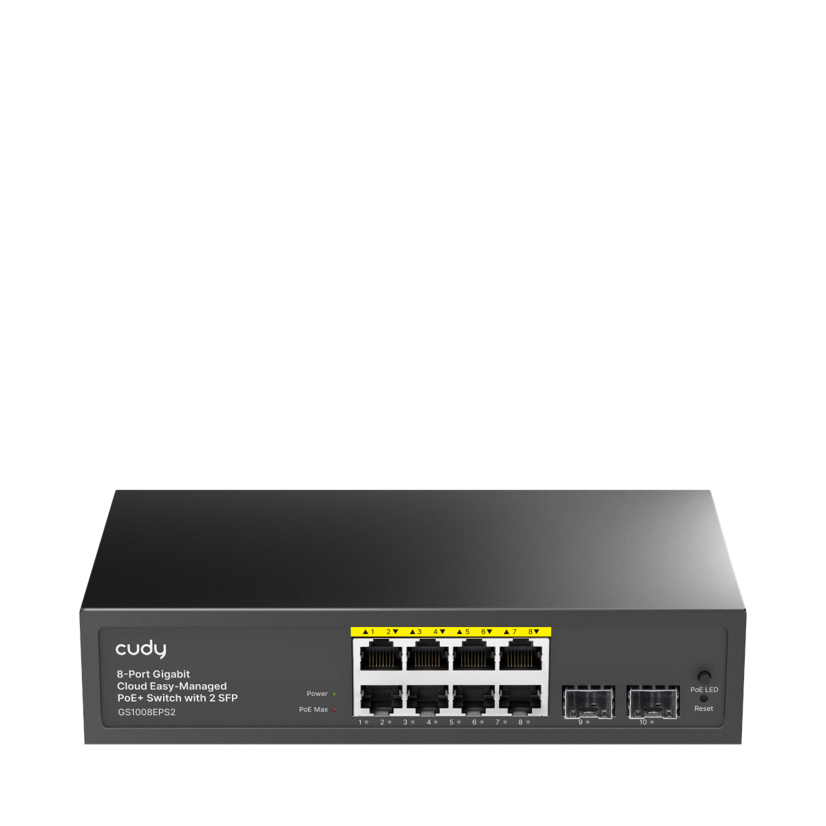 8-Port Gigabit Easy-Managed PoE+ Switch with 2 SFP, GS1008EPS2 1.0