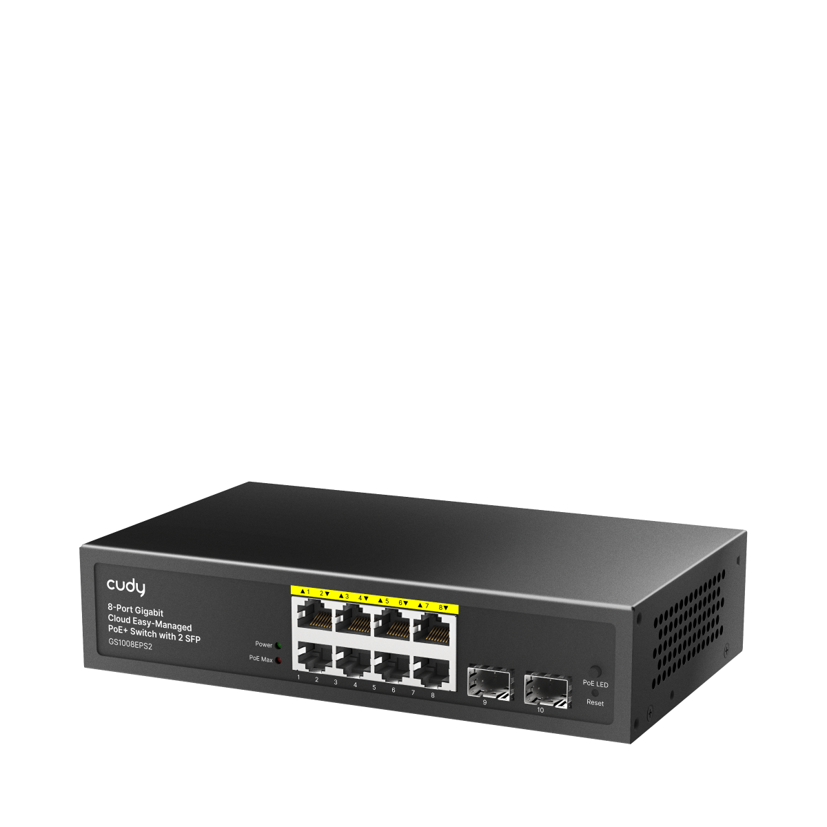 8-Port Gigabit Easy-Managed PoE+ Switch with 2 SFP, GS1008EPS2 1.0