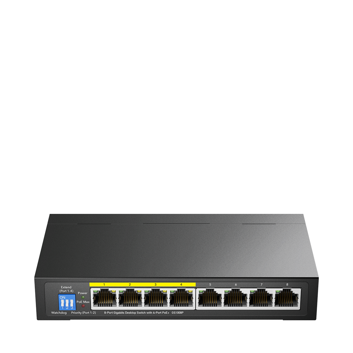 8-Port Gigabit Desktop Switch with 4-Port PoE+, GS1008P 1.0 – Cudy