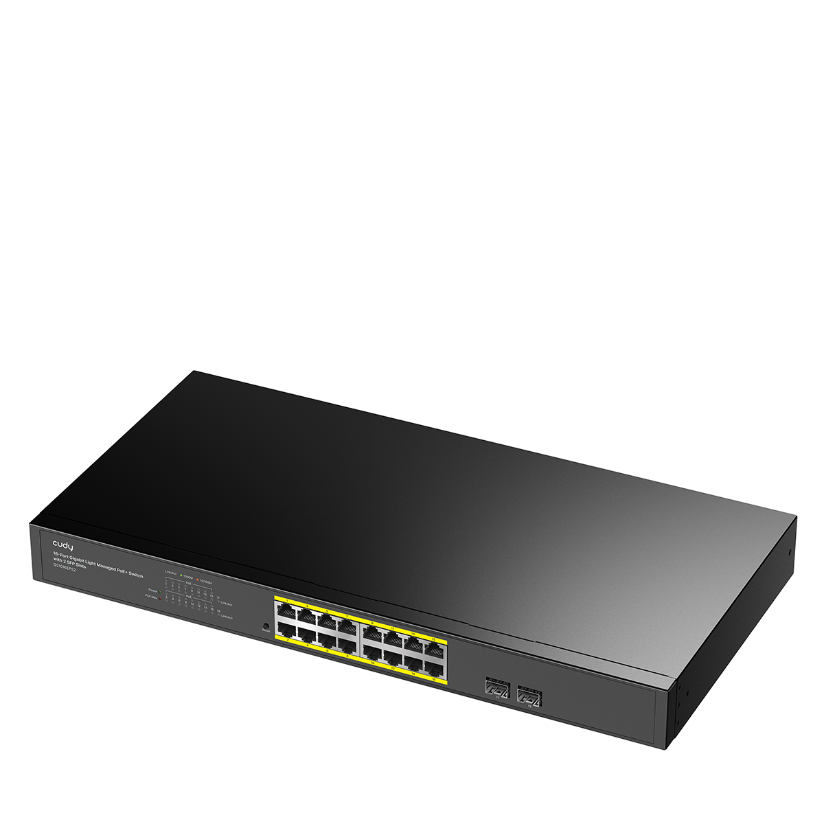 16-Port Gigabit Cloud Easy-Managed PoE+ Switch with 2 SFP, GS1016EPS2 1.0