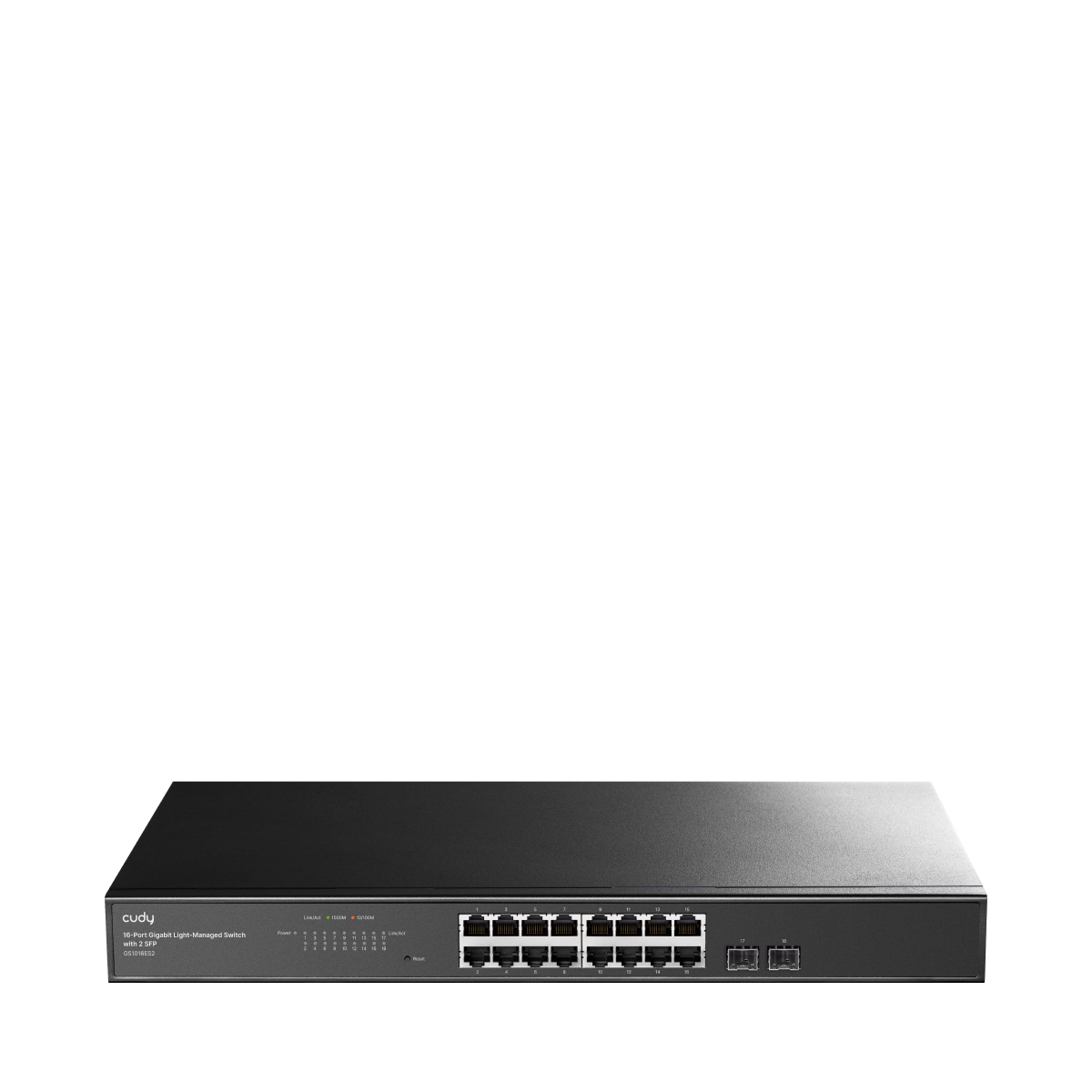 16-Port Gigabit Light-Managed Switch with <nowrap>2 SFP</nowrap>, GS1016ES2 1.0