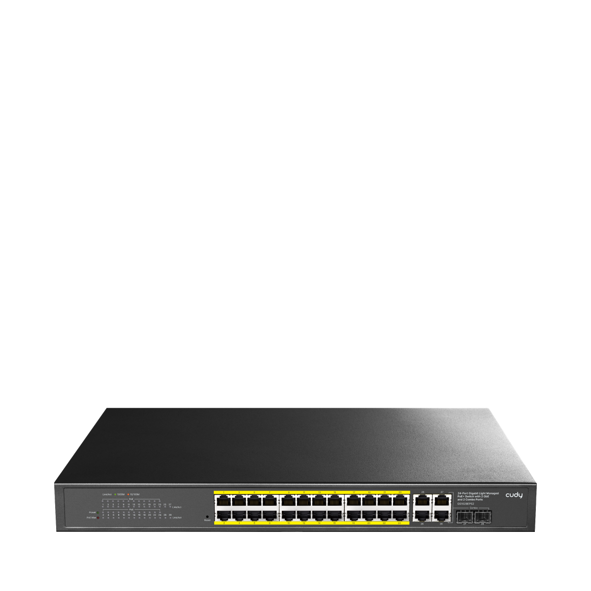 24-Port Gigabit Light Managed PoE+ Switch with 2 GbE and 2 Combo Ports, GS1028EPS2 1.0
