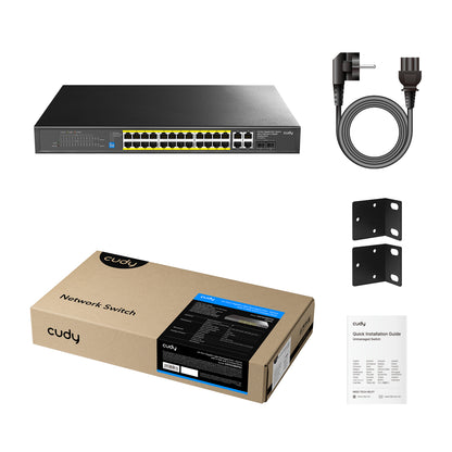 24-Port Gigabit Light Managed PoE+ Switch with 2 GbE and 2 Combo Ports, GS1028EPS2 1.0