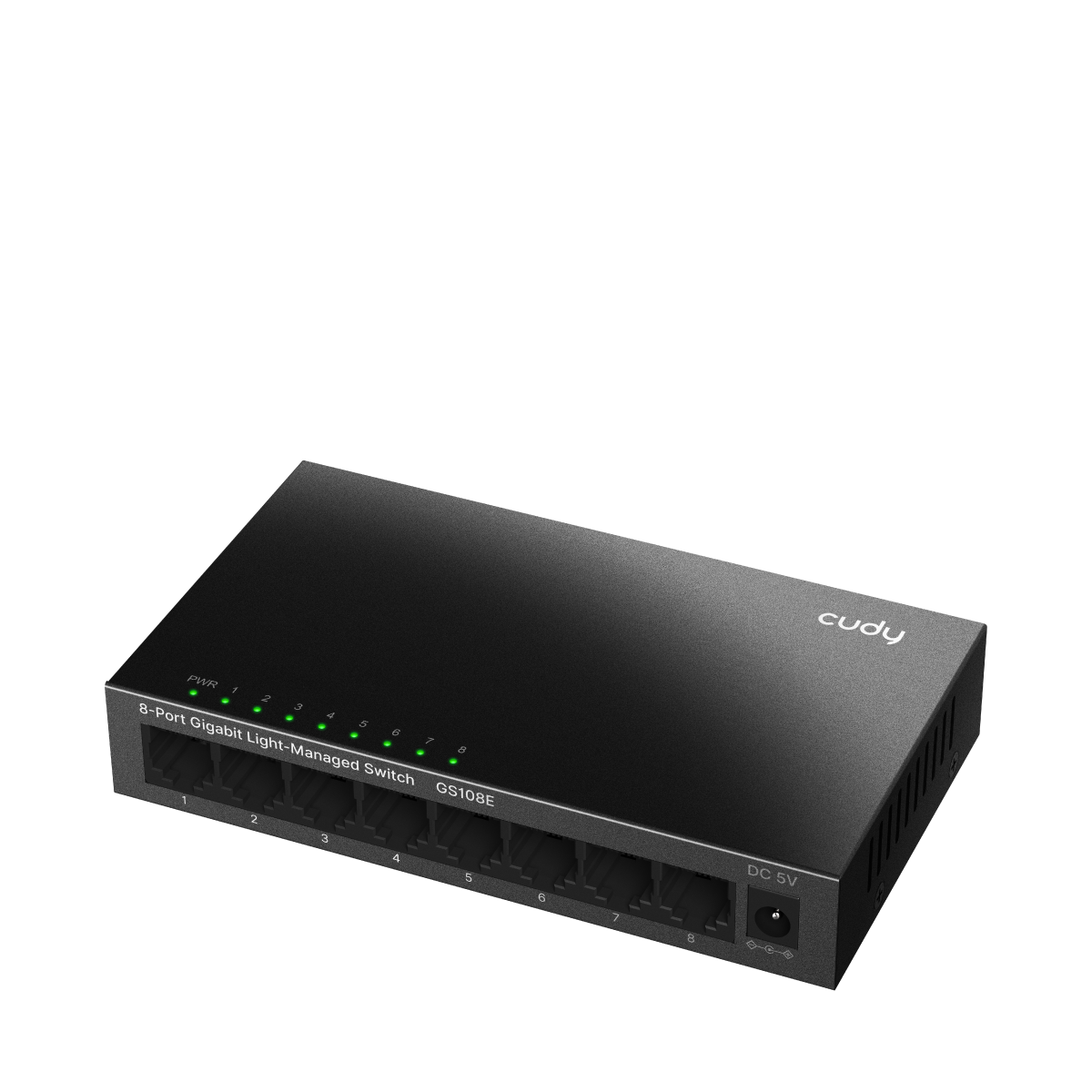 8 prievadų šviesolaidinis valdomas Gigabitinis valdomas komutatorius, GS108E 2.0