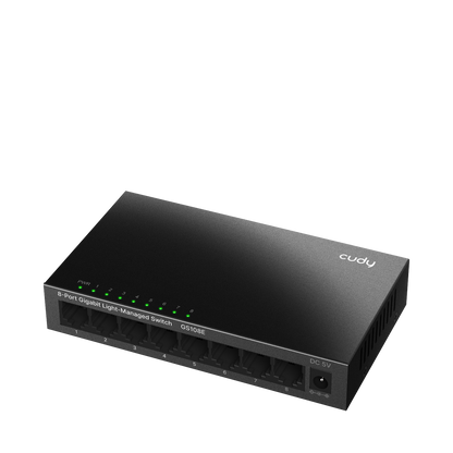 8 prievadų šviesolaidinis valdomas Gigabitinis valdomas komutatorius, GS108E 2.0
