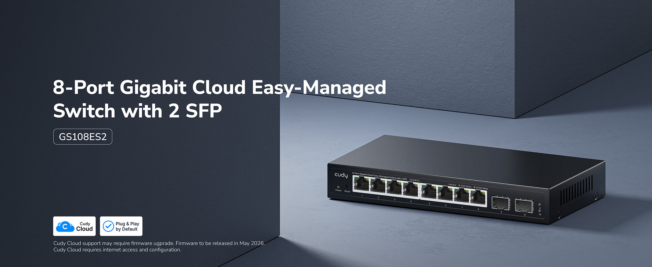 8-Port Gigabit Easy-Managed Switch with 2 SFP, GS108ES2 1.0 – Cudy