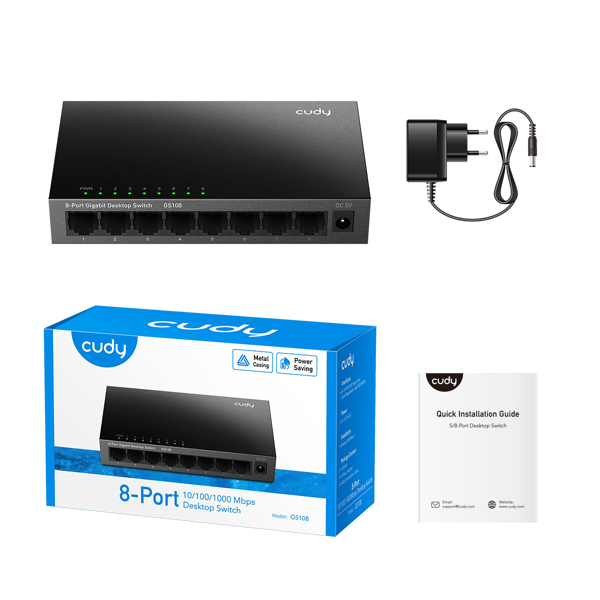 8-Port Gigabit Unmanaged Switch, GS108 4.0 – Cudy