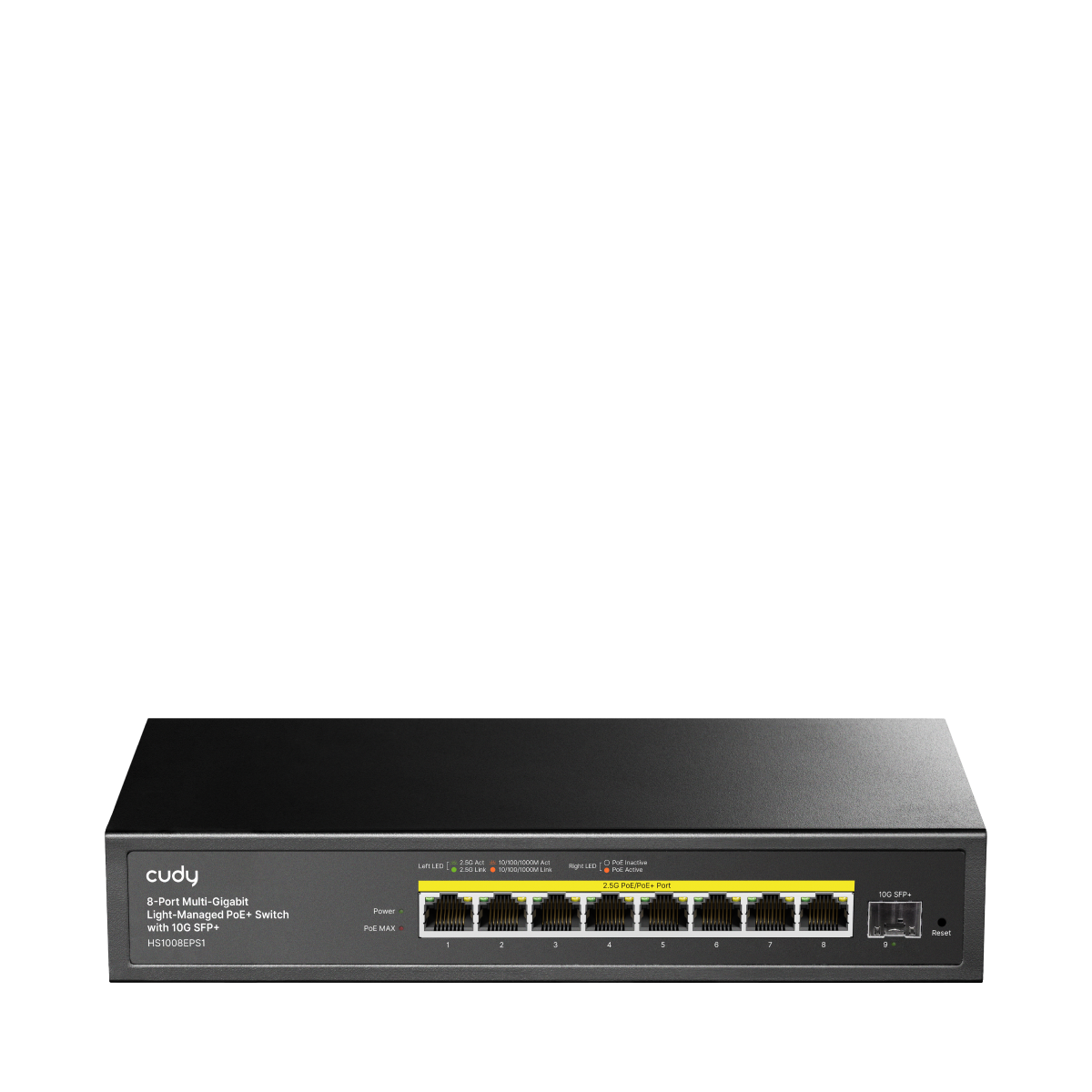 8-Port Multi-Gigabit Light-Managed PoE+ Switch with 10G SFP+, HS1008EPS1 1.0