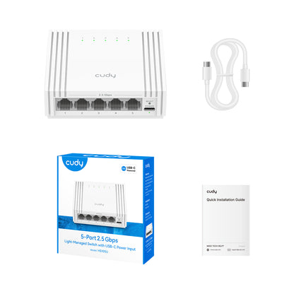 5-Port 2.5G Easy-Managed Switch with USB-C Power Input, HS105U 1.0