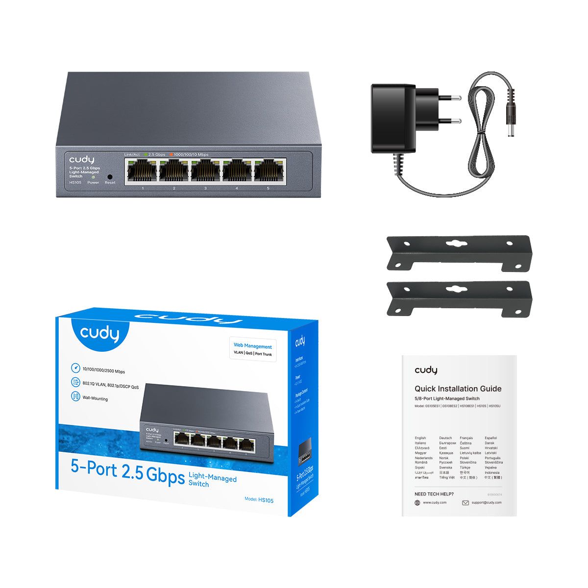 5-Port 2.5G Light-Managed Switch, HS105 3.0