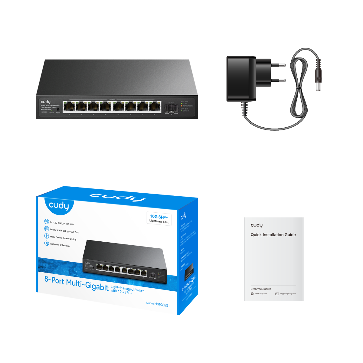 8-Port Multi-Gigabit Easy-Managed Switch with 10G SFP+, HS108ES1 1.0