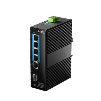 5-Port Gigabit Industrial Easy-Managed PoE+ Switch with 1 SFP, IG1005EPTS1 1.0