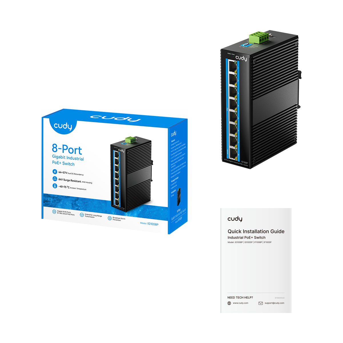 8-Port Gigabit Industrial PoE+ Switch, IG1008P 2.0 – Cudy 8-Port Gigabit Industrial PoE+ Switch, IG1008P 2.0 – Cudy