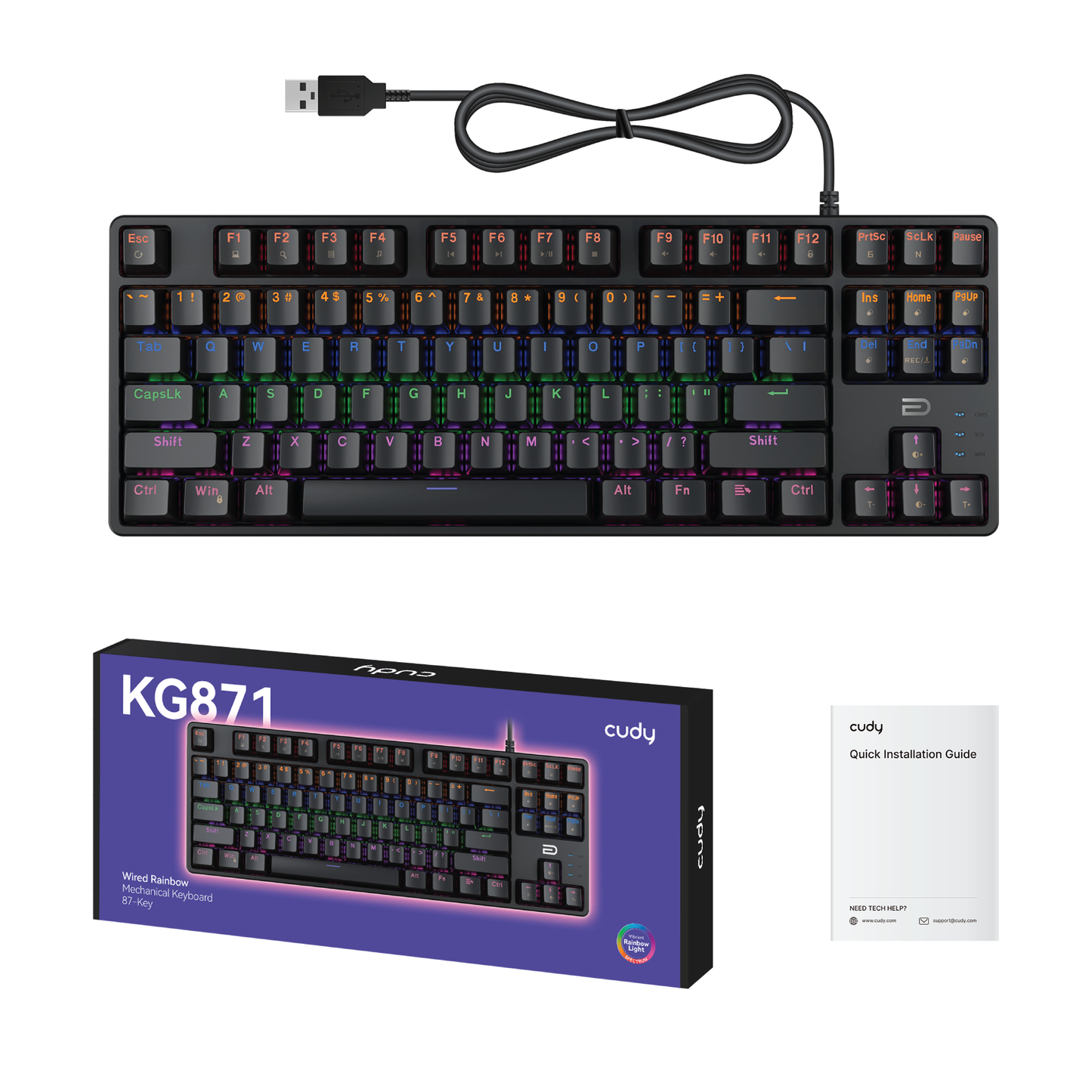 Wired Rainbow Mechanical Keyboard, KG871 1.0