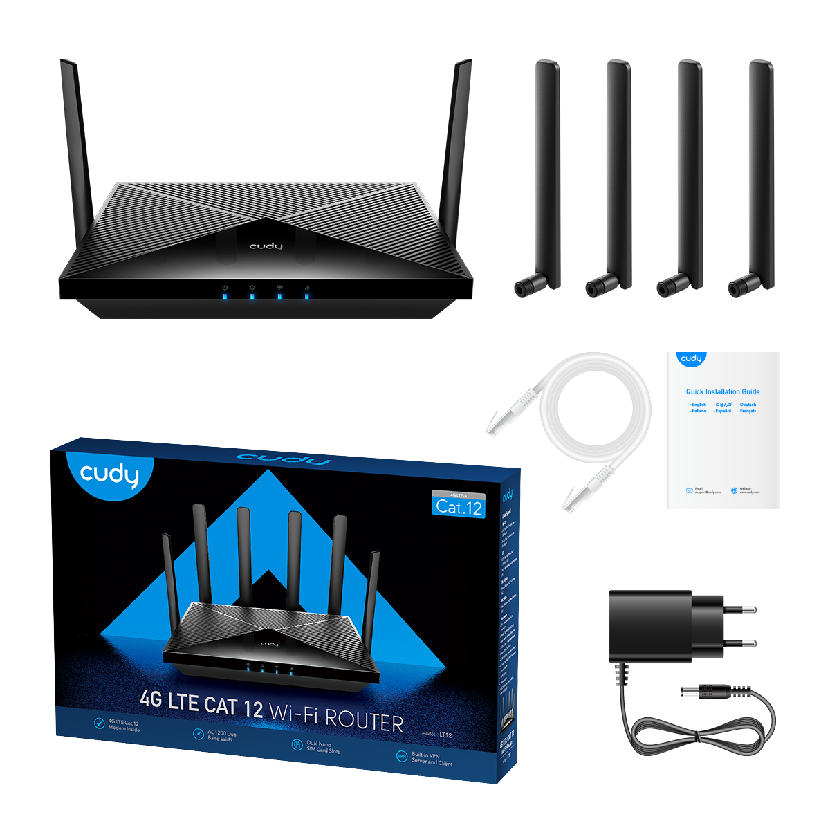 4G Cat 12 AC1200 Wi-Fi Router, LT12 1.0 – Cudy