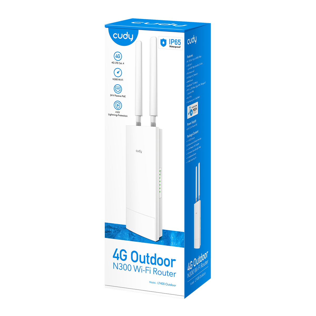 Indoor/Outdoor 4G N300 Wi-Fi Router, LT400 Outdoor 1.0 – Cudy