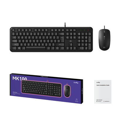Проводная клавиатура <nowrap>и мышь</nowrap> <nowrap>с бесшумными</nowrap> клавишами, MK100 1.0