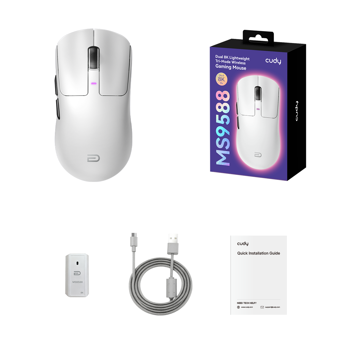 Dual 8K Lightweight Tri-Mode Wireless Gaming Mouse, MS9588 1.0