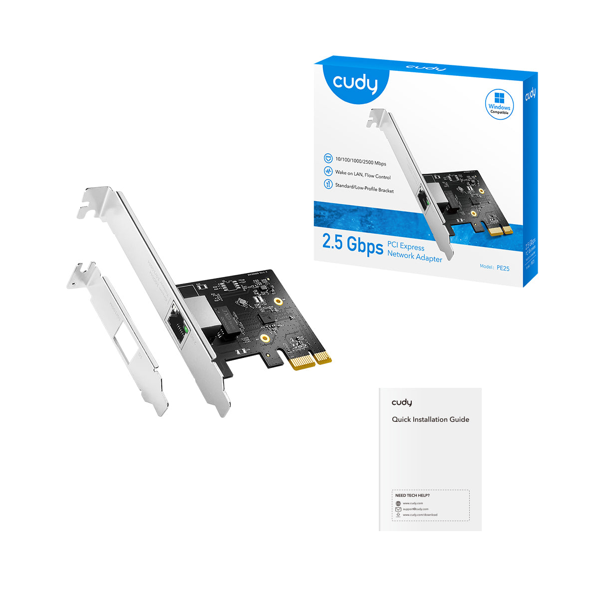 2.5 Gbps PCI-E Ethernet Adapter, PE25 2.0 – Cudy