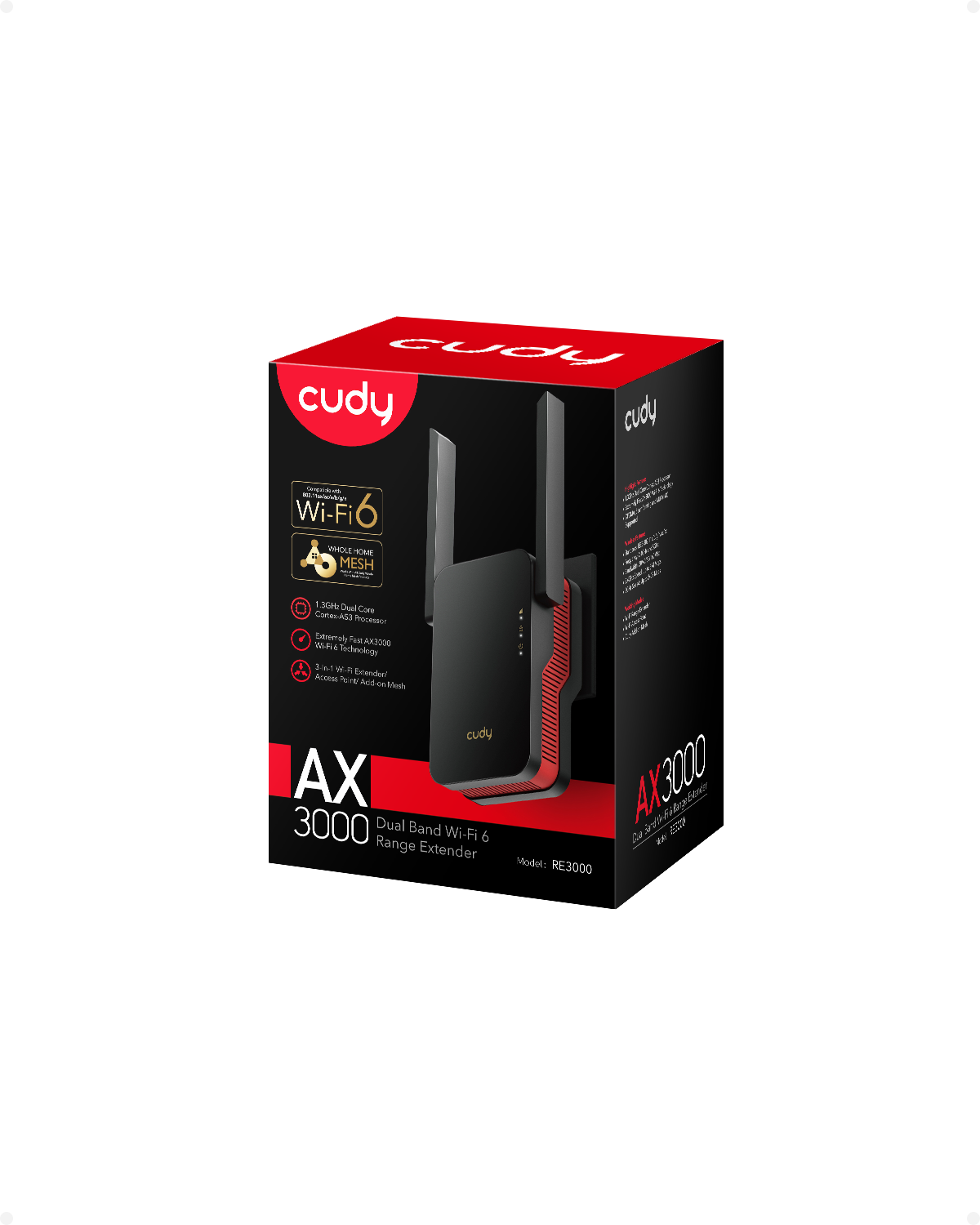 AX3000 Mesh Wi-Fi 6 Range Extender, RE3000 1.0 – Cudy