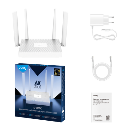 Роутер Wi-Fi 6 AX3000 с гигабитными портами и поддержкой Mesh, SP30WC 1.0