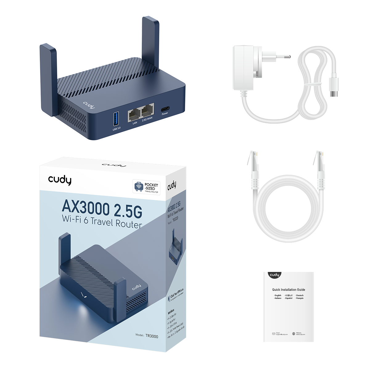 Компактный роутер Wi-Fi 6 AX3000 с портом WAN 2,5 Гбит/с и поддержкой ...