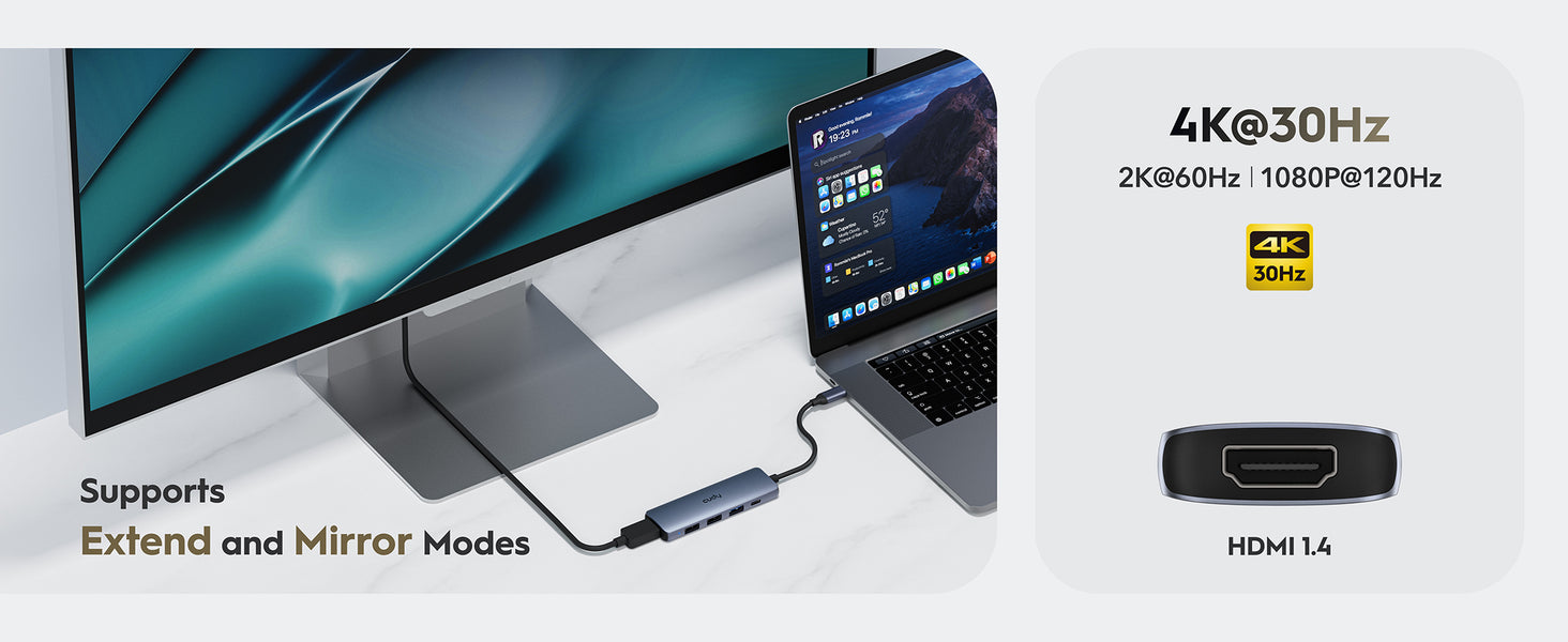 רכזת 5 ב-1 USB-C UH405 עם חיבור HDMI מבית Cudy