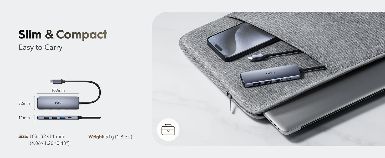 רכזת 5 ב-1 USB-C UH405 עם חיבור HDMI מבית Cudy