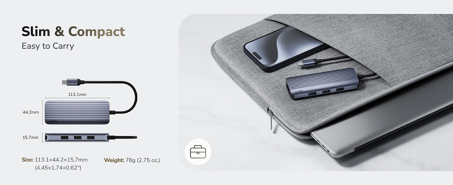 רכזת 6 ב-1 USB-C UH606 עם רשת 1GB