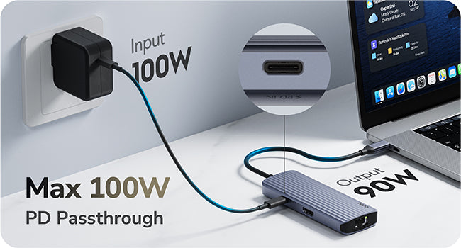 רכזת 6 ב-1 USB-C UH606 עם רשת 1GB