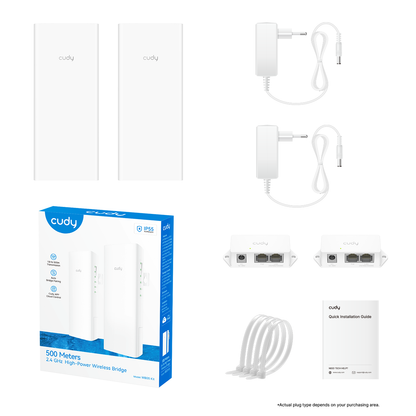 500 Meters 2.4 GHz High-Power Wireless Bridge, WB05 Kit 1.0