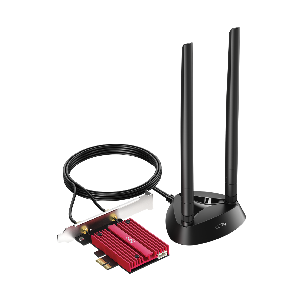 Adaptador PCIe Cudy WE4000 Adaptador PCIe Cudy WE4000 AX5400 WiFi 6E con base de antena magnética