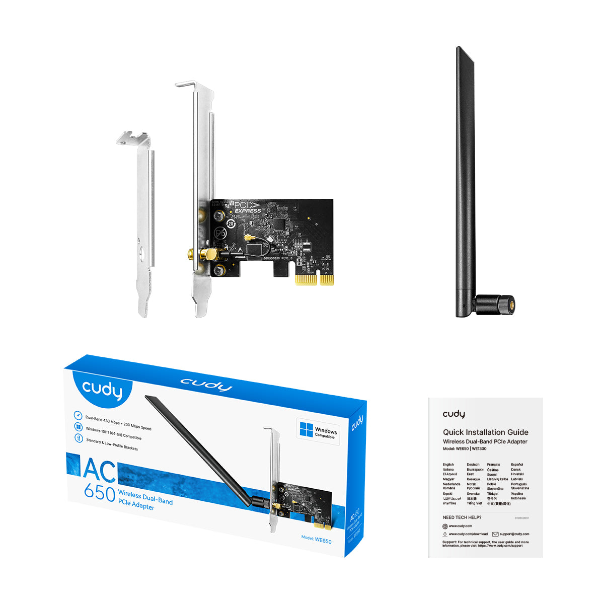 AC650 Wireless Dual-Band PCI-E Adapter, WE650 1.0