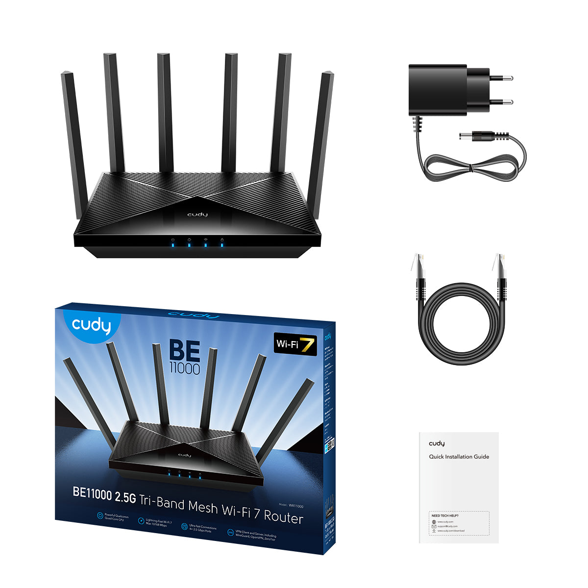 BE11000 2.5G Tri-Band Mesh Wi-Fi 7 Router, WR11000 1.0 – Cudy