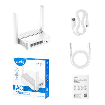Двухдиапазонный роутер Wi-Fi AC1200 <nowrap>с портом</nowrap> питания USB-C, WR1200E 2.0