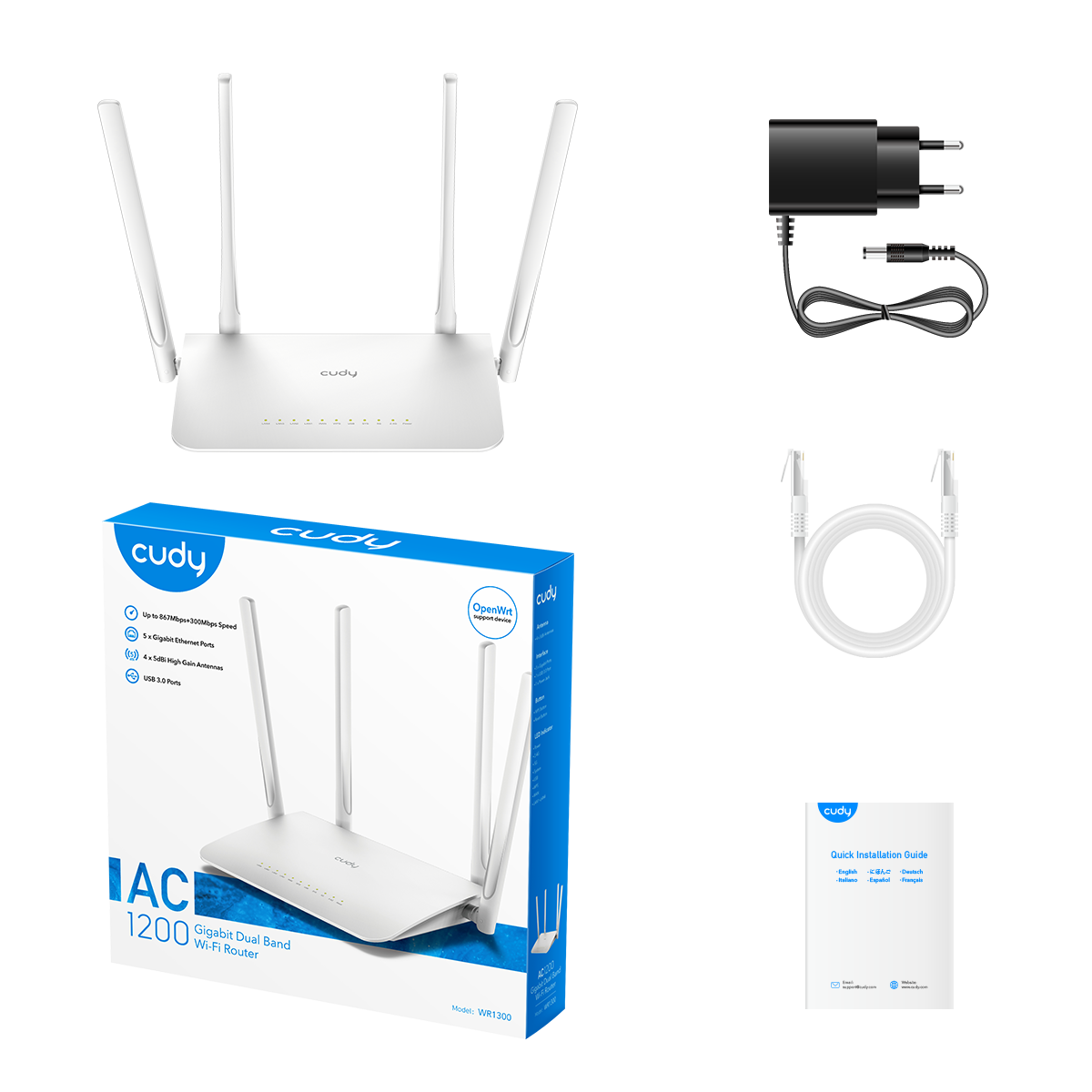 AC1200 Gigabit Mesh Wi-Fi Router, WR1300 3.0 – Cudy