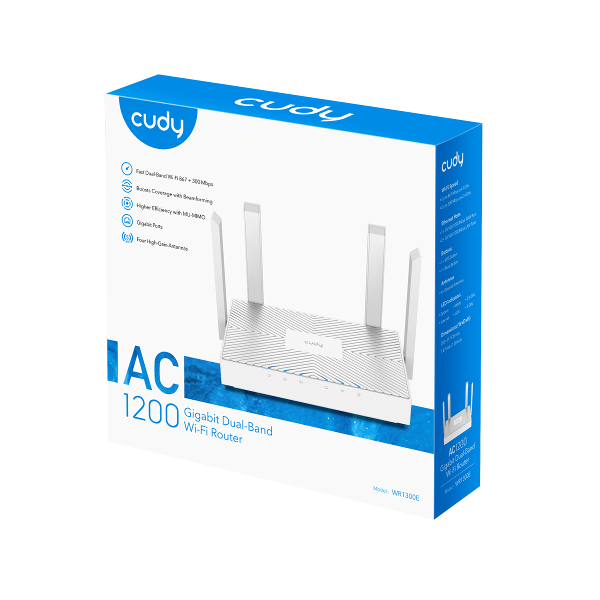 AC1200 Gigabit Mesh Wi-Fi Router, WR1300E 2.0 – Cudy