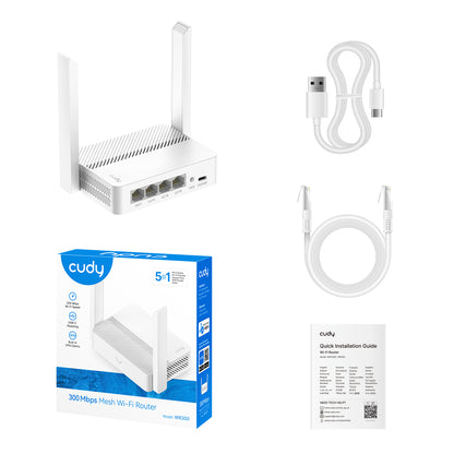Многорежимный роутер Wi-Fi N300 <nowrap>с портом</nowrap> питания USB-C, WR300 2.0