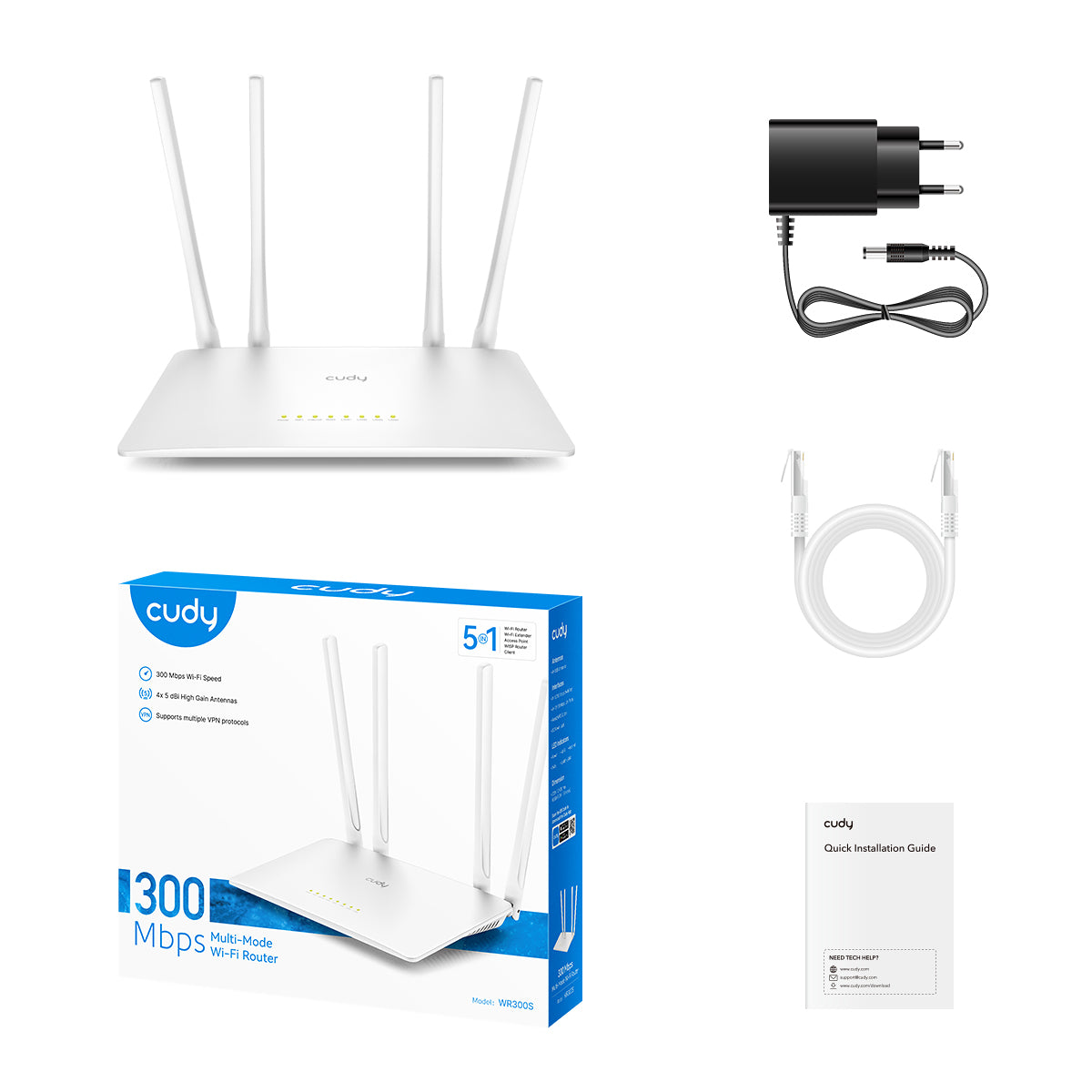 300 Mbps Multi-Mode Wi-Fi Router, WR300S 1.0 – Cudy
