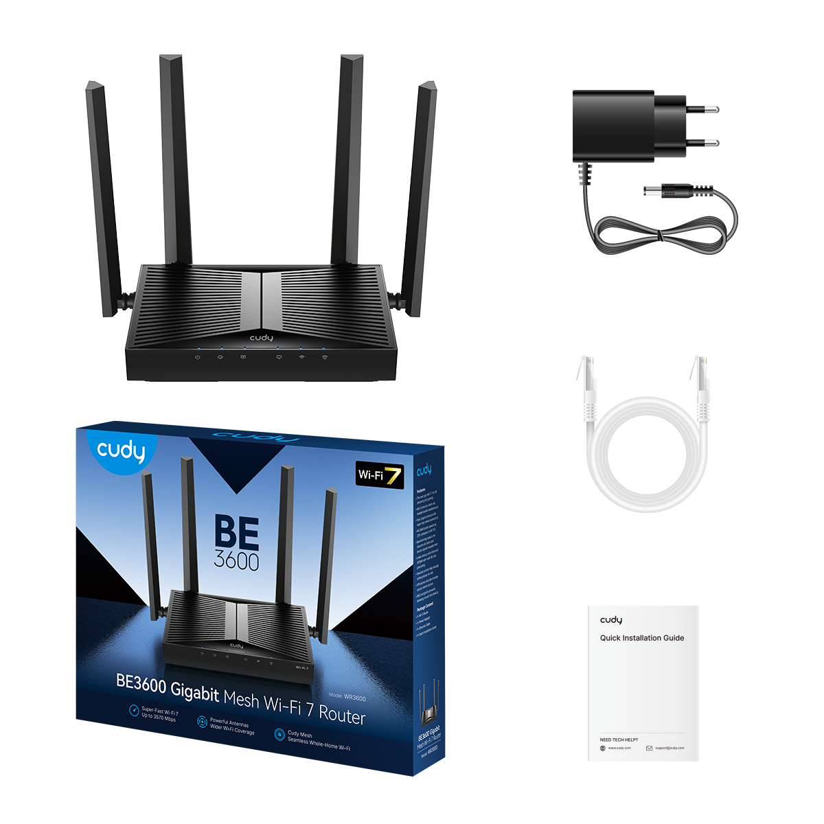 BE3600 Gigabit Mesh Wi-Fi 7 Router, WR3600 2.0