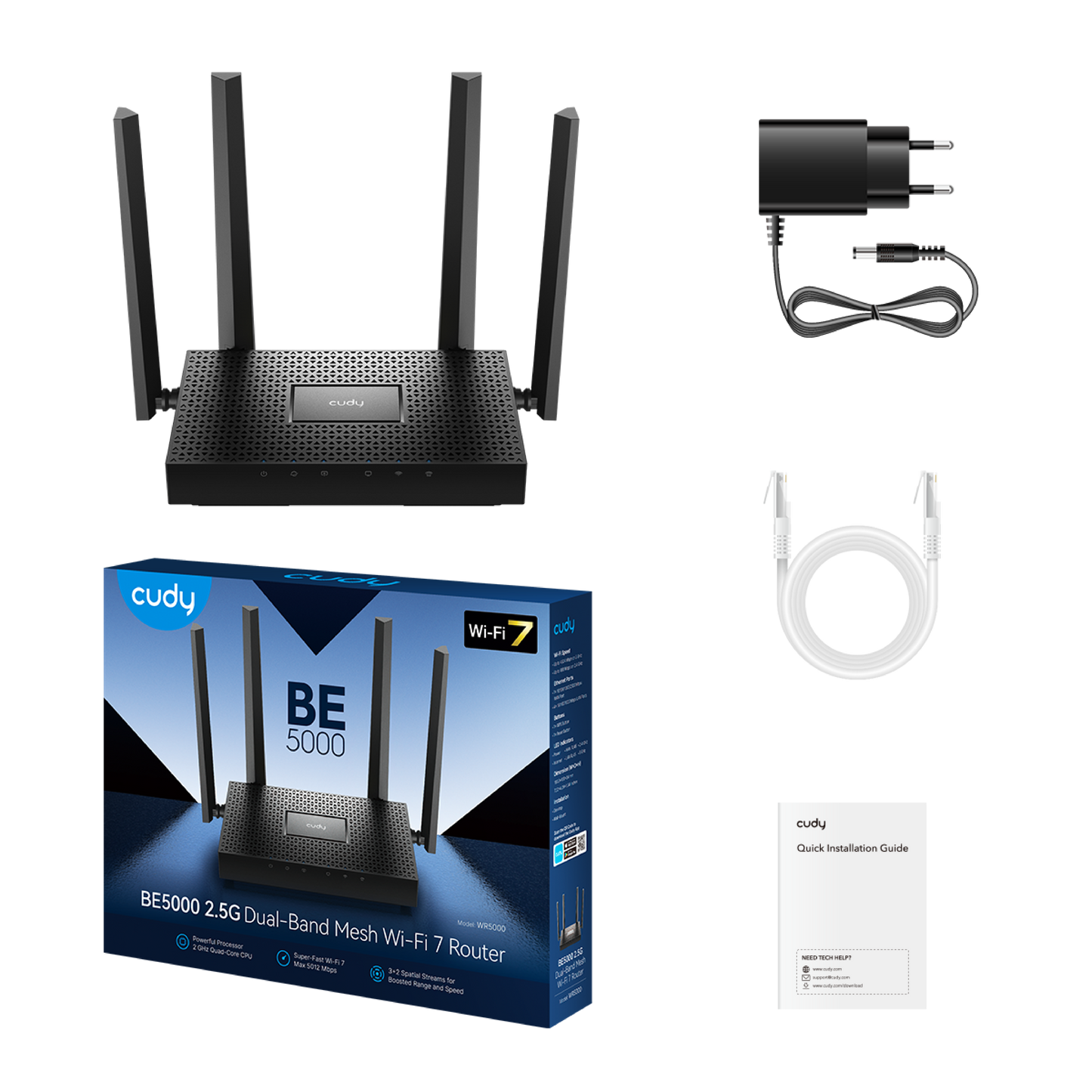 BE5000 2.5G Mesh Wi-Fi 7 Yönlendirici, WR5000 1.0